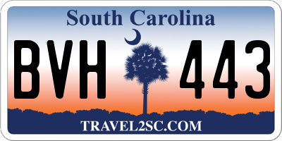 SC license plate BVH443