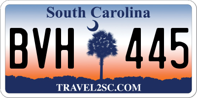 SC license plate BVH445