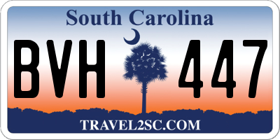 SC license plate BVH447