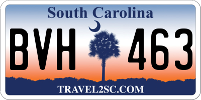 SC license plate BVH463