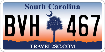 SC license plate BVH467