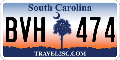 SC license plate BVH474