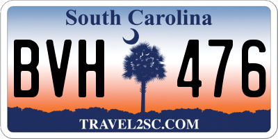 SC license plate BVH476