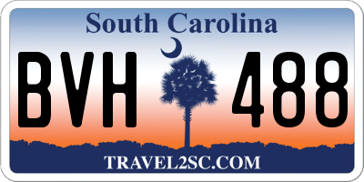 SC license plate BVH488