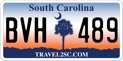 SC license plate BVH489
