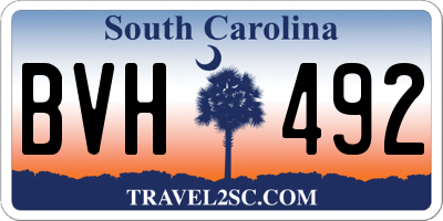 SC license plate BVH492