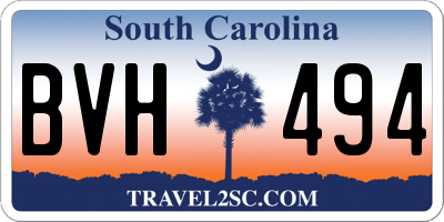 SC license plate BVH494
