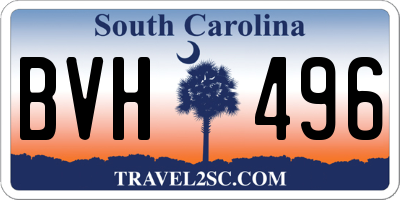 SC license plate BVH496
