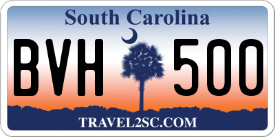 SC license plate BVH500