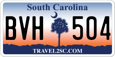 SC license plate BVH504