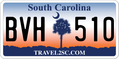 SC license plate BVH510