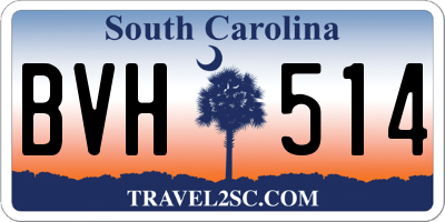 SC license plate BVH514