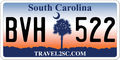 SC license plate BVH522