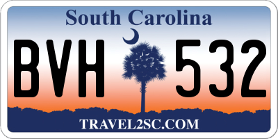 SC license plate BVH532