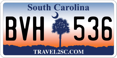 SC license plate BVH536