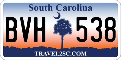SC license plate BVH538