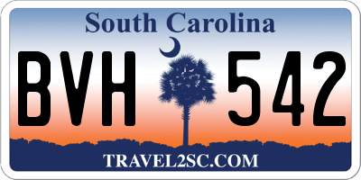 SC license plate BVH542
