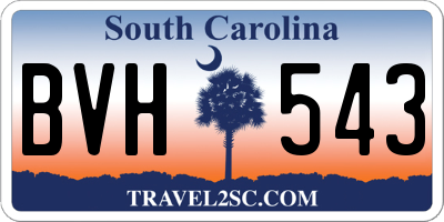 SC license plate BVH543