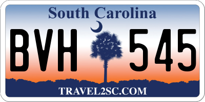 SC license plate BVH545