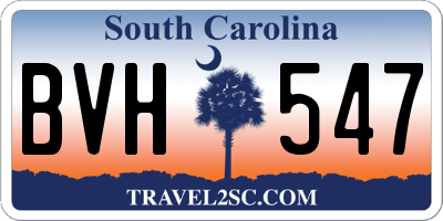 SC license plate BVH547