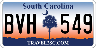SC license plate BVH549