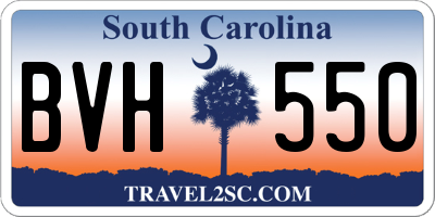 SC license plate BVH550