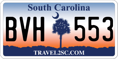 SC license plate BVH553