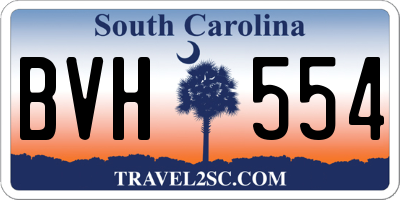 SC license plate BVH554