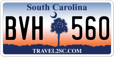 SC license plate BVH560