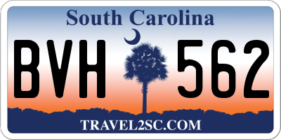 SC license plate BVH562
