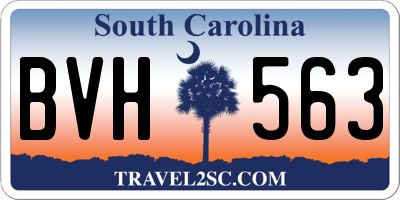 SC license plate BVH563