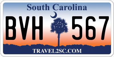 SC license plate BVH567