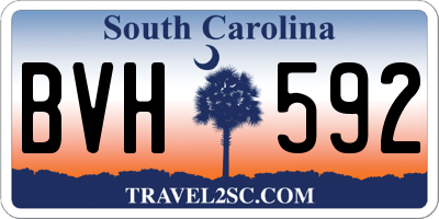SC license plate BVH592