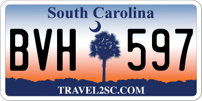 SC license plate BVH597
