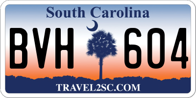 SC license plate BVH604