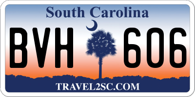 SC license plate BVH606