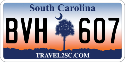 SC license plate BVH607