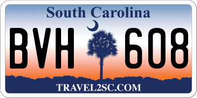 SC license plate BVH608
