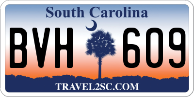 SC license plate BVH609