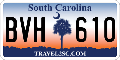 SC license plate BVH610