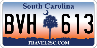 SC license plate BVH613