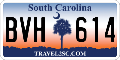 SC license plate BVH614