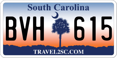 SC license plate BVH615