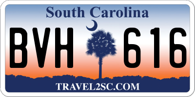 SC license plate BVH616