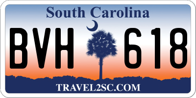 SC license plate BVH618