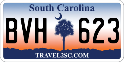SC license plate BVH623