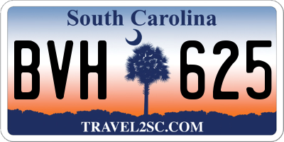 SC license plate BVH625