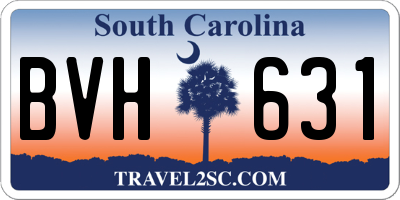 SC license plate BVH631