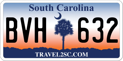 SC license plate BVH632
