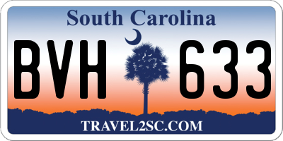 SC license plate BVH633